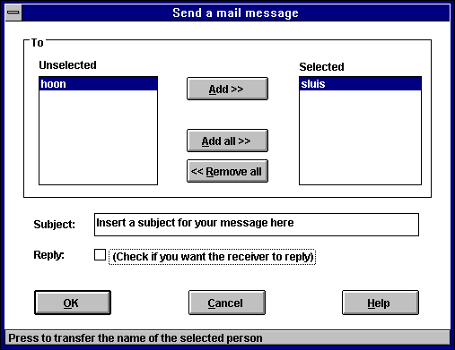 Figure: Sending a mail message